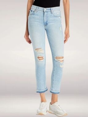 MOTHER Jeans The Rascal Ankle Undone Hem Distressed In Vacation Temptation Sz 32